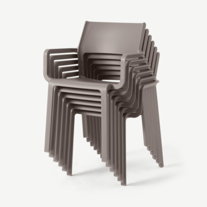 An Image of Nardi Set of 6 Chairs, Light Grey Fibreglass & Resin
