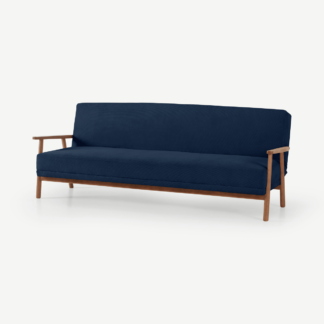 An Image of Lars Click Clack Sofa Bed, Midnight Micro Corduroy Velvet