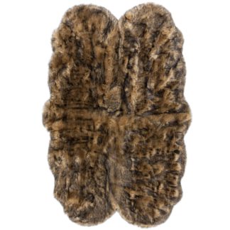 An Image of Copenhagen Quad Faux Fur Rug Copenhagen Brown