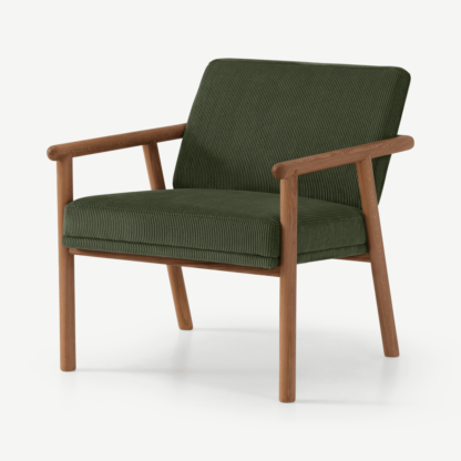 An Image of Quiet Accent Armchair, Sage Corduroy Velvet