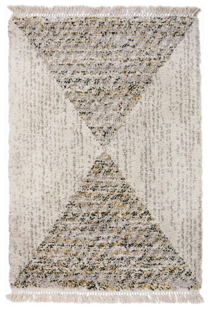 An Image of Homemaker Geometric Fringed Rug - 120x170cm - Cream