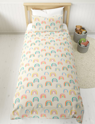 An Image of M&S Cotton Mix Light Up Rainbow Bedding Set