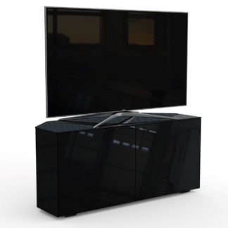 An Image of Frank Olsen Smart 2 Door Corner TV Unit - Black