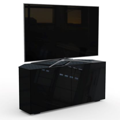 An Image of Frank Olsen Smart 2 Door Corner TV Unit - Black