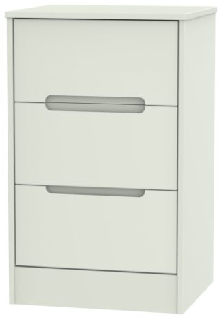 An Image of Toulouse 3 Drawer Bedside Table - Cashmere
