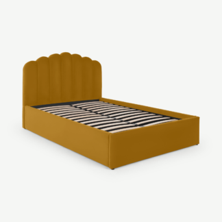 An Image of Delia Super King Size Ottoman Storage Bed, Marigold Velvet