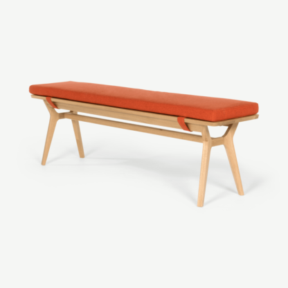 An Image of Jenson Bench, Oak and Retro Orange