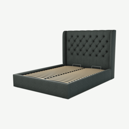An Image of Romare King Size Ottoman Storage Bed, Etna Grey Wool