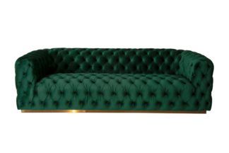 An Image of Frankfurt Three Seat Sofa - Bottle Green