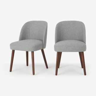 An Image of Set of 2 Swinton Dining Chairs, Mountain Grey & Dark Stain