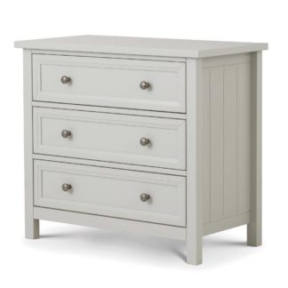 An Image of Maine Dove Grey 3 Drawer Wooden Chest