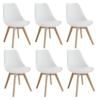 An Image of Habitat 6 Jerry Dining Chairs - White