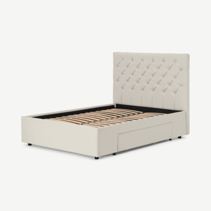 An Image of Skye King Size bed with Drawer Storage, Oatmeal Weave