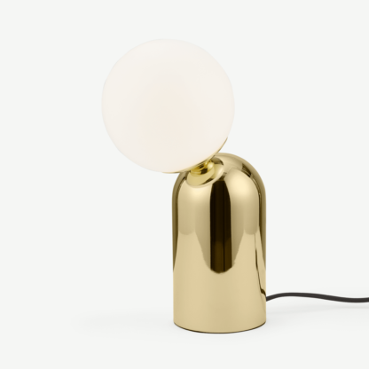 An Image of Vetro Table Lamp, Brass & Opal Glass