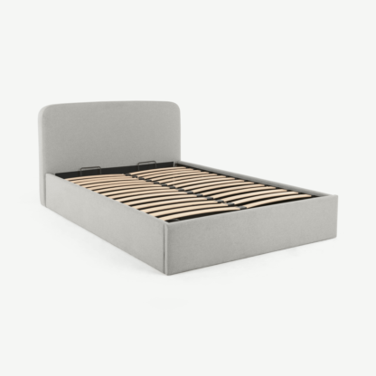 An Image of Besley Double Ottoman Storage Bed, Hail Grey