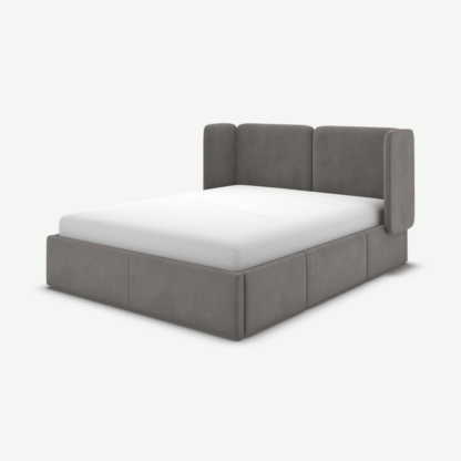 e04bb2a13942392b8c5127292d27adebc257a45b9c79e447315657bf7fd9dc40-1.png An Image of Ricola King Size Bed with Storage Drawers, Steel Grey Velvet
