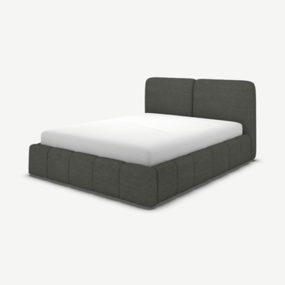 An Image of Maxmo King Size Ottoman Storage Bed, Granite Grey Boucle