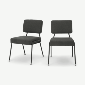 An Image of Set of 2 Knox dining chairs, Soot Grey