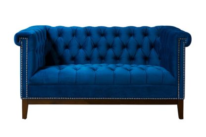An Image of Bergmann Two Seat Sofa - Navy Blue