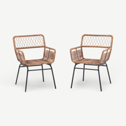 e2a6cfe99284854fb7bda2abef4aec17e07cfff2e7e0e44670782e9222461ae9.png An Image of Lyra Garden Dining Chair Set, Charcoal Grey