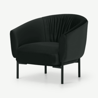 An Image of Melrose Accent Armchair, Dark Anthracite Velvet