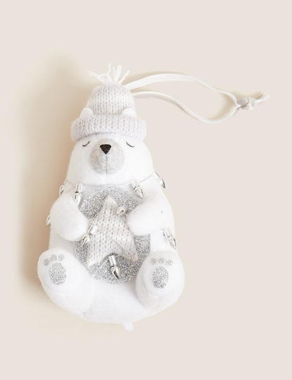 An Image of M&S Hanging Polar Bear Decoration