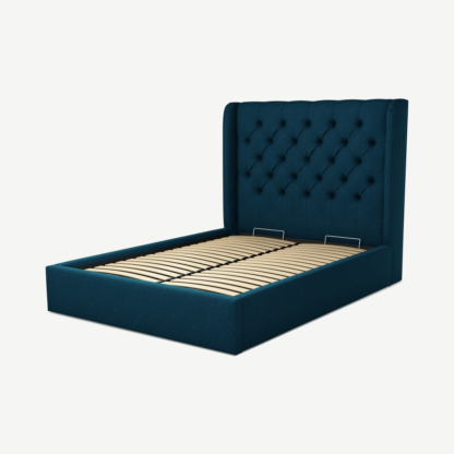 e388d9296fcf009c507b562577d5fc9c55bc6cf9e230b0b4953aa85dbd2f64cd.png An Image of Romare Double Ottoman Storage Bed, Shetland Navy Wool