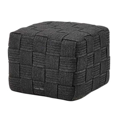 An Image of Cane-line Cube Footstool, Dark Grey