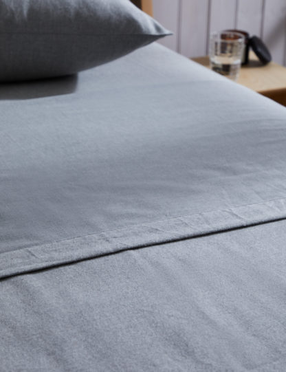 An Image of M&S Pure Cotton Brushed Flat Sheet