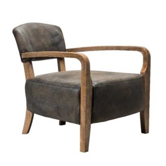 An Image of Timothy Oulton Cabana Chair, Vagabond Black and Weathered Oak