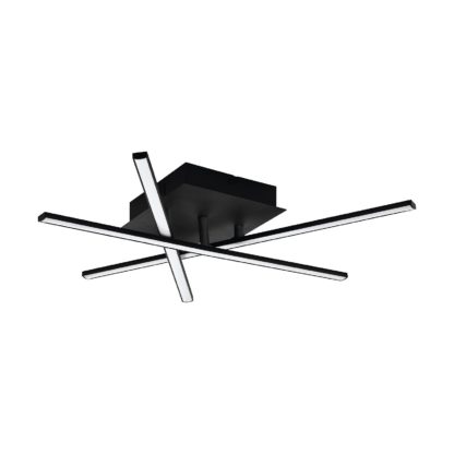 An Image of EGLO Lasana 3 Black LED Ceiling Light