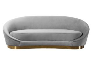 An Image of Selini Three Seat Sofa - Dove Grey Brass Base
