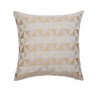 An Image of Chenille Geo Cushion - Ochre