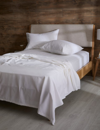 An Image of M&S Pure Cotton Brushed Flat Sheet