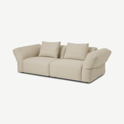 An Image of Jacklin 2 Seater Sofa, Natural Recycled Weave