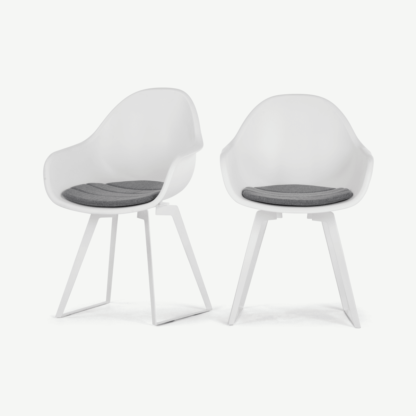 An Image of Set of 2 Boone Dining Chairs, White