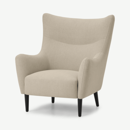 An Image of Bridget Accent Armchair, Natural Cotton & Linen Mix Fabric