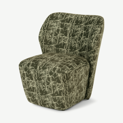 An Image of Poodle & Blonde Accent Armchair, Bamboo Printed Velvet