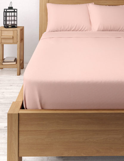 An Image of M&S Pure Cotton Brushed Flat Sheet
