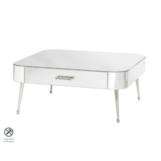 An Image of Mason Mirrored Coffee Table – Shiny Silver Legs