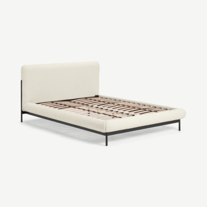 ea9570a0e603e1278cf8baf80228336a5acf335dd2908646d0473d871d20fbe6.png An Image of Balmore King Size Bed, Whitewash Boucle & Black