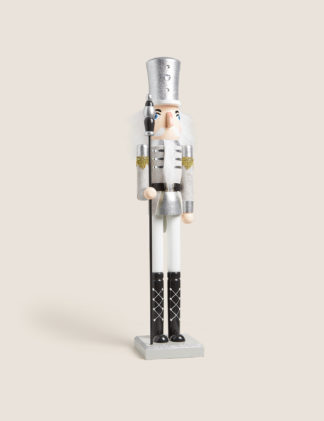 An Image of M&S Large Silver Nutcracker Room Decoration