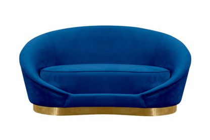 An Image of Selini Two Seat Sofa - Navy Blue