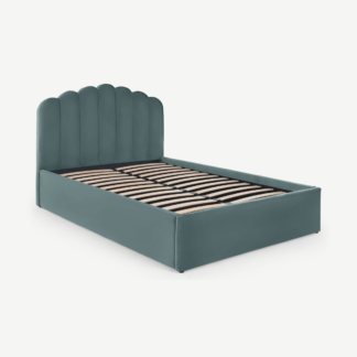 An Image of Delia Super King Size Ottoman Storage Bed, Marine Green Velvet