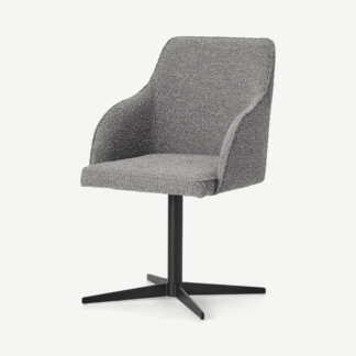 An Image of Keira Office Chair, Steel Boucle & Black
