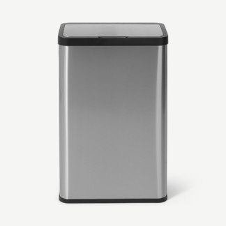 An Image of Fikran 60L Touch-Free Stainless Steel Sensor Bin, Silver