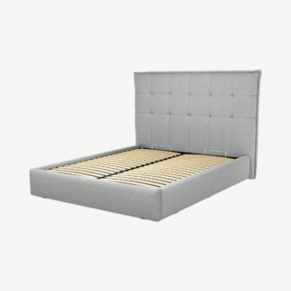 An Image of Lamas King Size Ottoman Storage Bed, Wolf Grey Wool