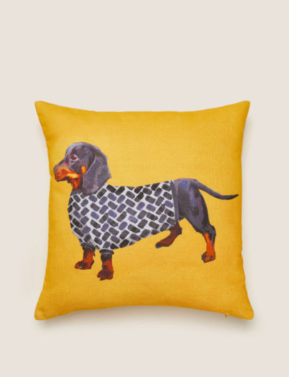 An Image of M&S Pure Cotton Sausage Dog Cushion Cover