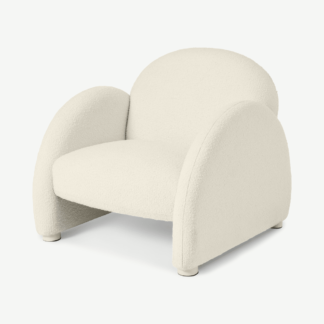 An Image of 2LG Accent Armchair, Whitewash Boucle