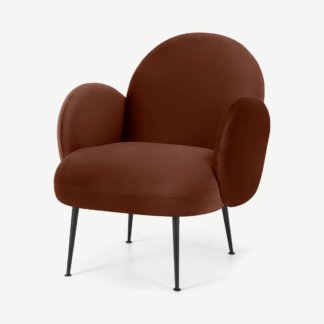 An Image of Bonnie Accent Armchair, Warm Caramel Velvet